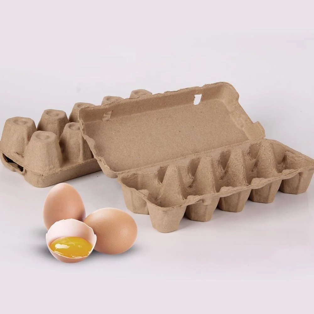 Eco-friendly colored useful pulp paper egg chicken 6/12 eggs box packaging for sale