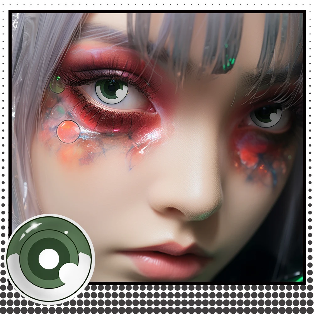 Lalens Crazy Halloween Anime Cosplay Contact Lens With Power 14.5MM Half Yearly Soft Eye Colored Contact Lenses Wholesale