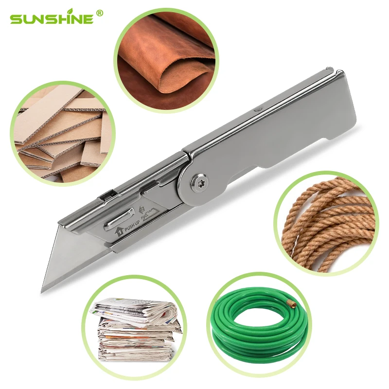 SUNSHINE SK5 blade Storage Speed safe Assisted Opening Quick Change Folding Utility Knife for Cutting Box Paper Pocket Knife
