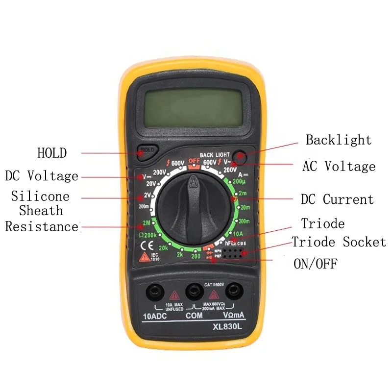 Digital Multimeter Esr Meter Testers Intelligent Automotive Electrical Dmm Transistor Peak Temperature Tester