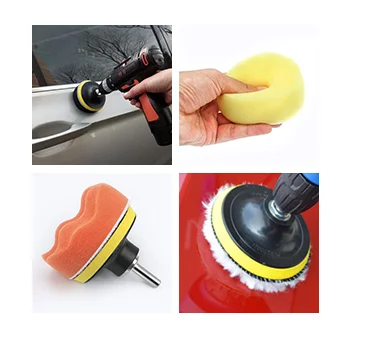 Buffing Pad 3'5'6'7' inch Car Sponge Polishing Pad Kit Abrasive Polisher Waxing Compound Tools Accessory