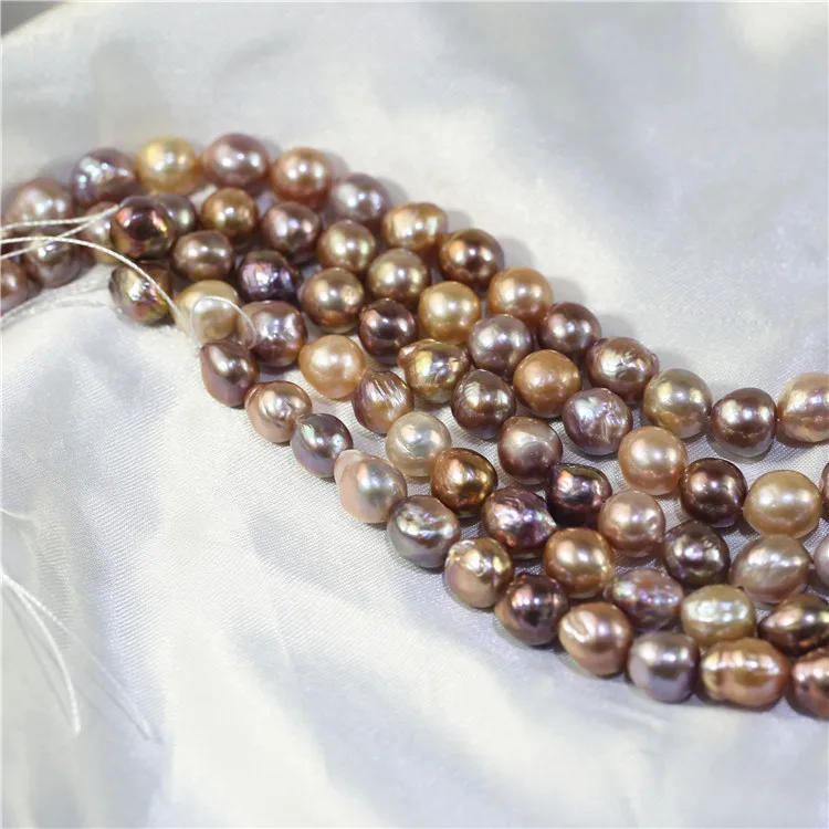 10-11mm grade AA nuclear nucleated natural color edison irregular baroque loose pearl wholesale strand beads
