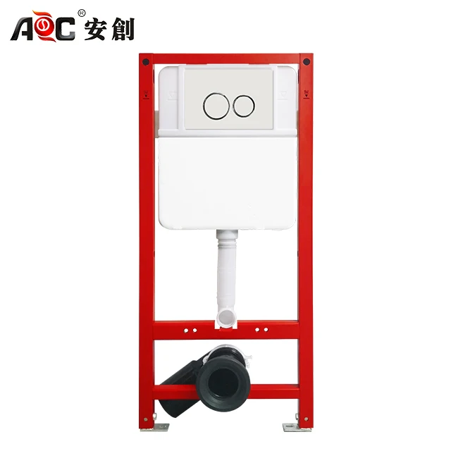 Wall hung toilet built-in wall installation simple stylish concealed tank flush toilet cistern with high-density frame