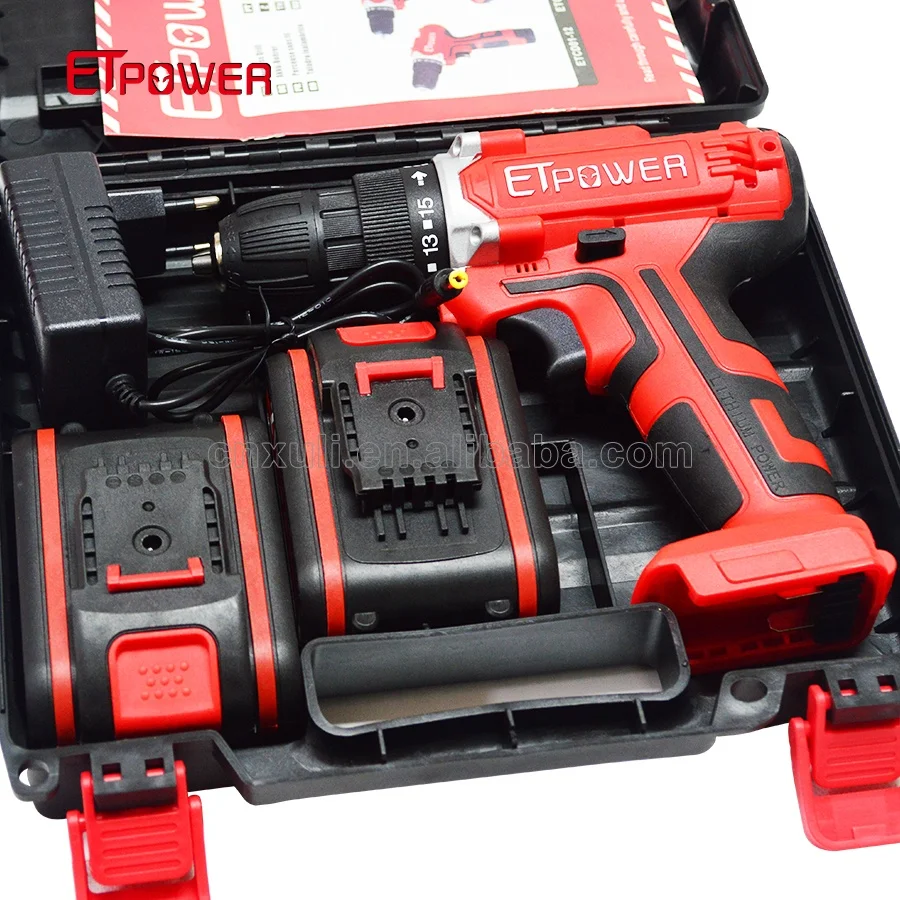 ETpower 16 8 в литий-ионная аккумуляторная электрическая дрель ручная отвертка 10 мм