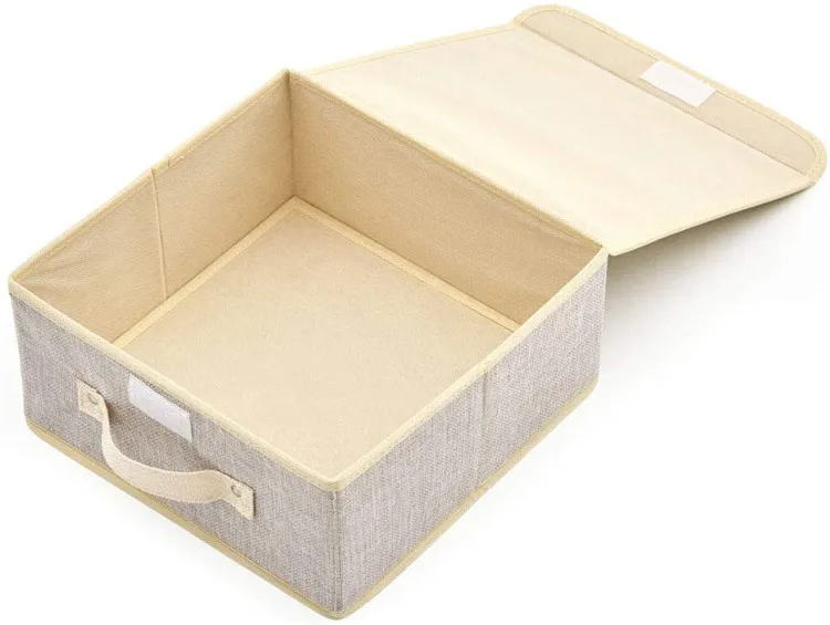 Beige 4 Pack Small Fabric Wardrobe Storage Boxes Home Storage Organization Boxes