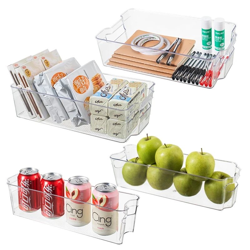 stackable fridge organizer bin air tight storage food container refrigerator plastic organizer set storage with lid for food dry