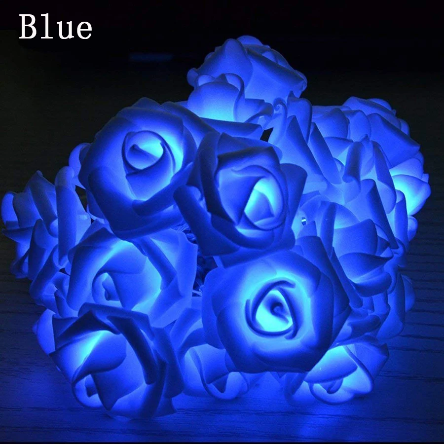 Rose Lamps Decorative Garland Artificial Flower LED Strings  Bright Warm Flower Fairy Light Rose Flower Led String Lights