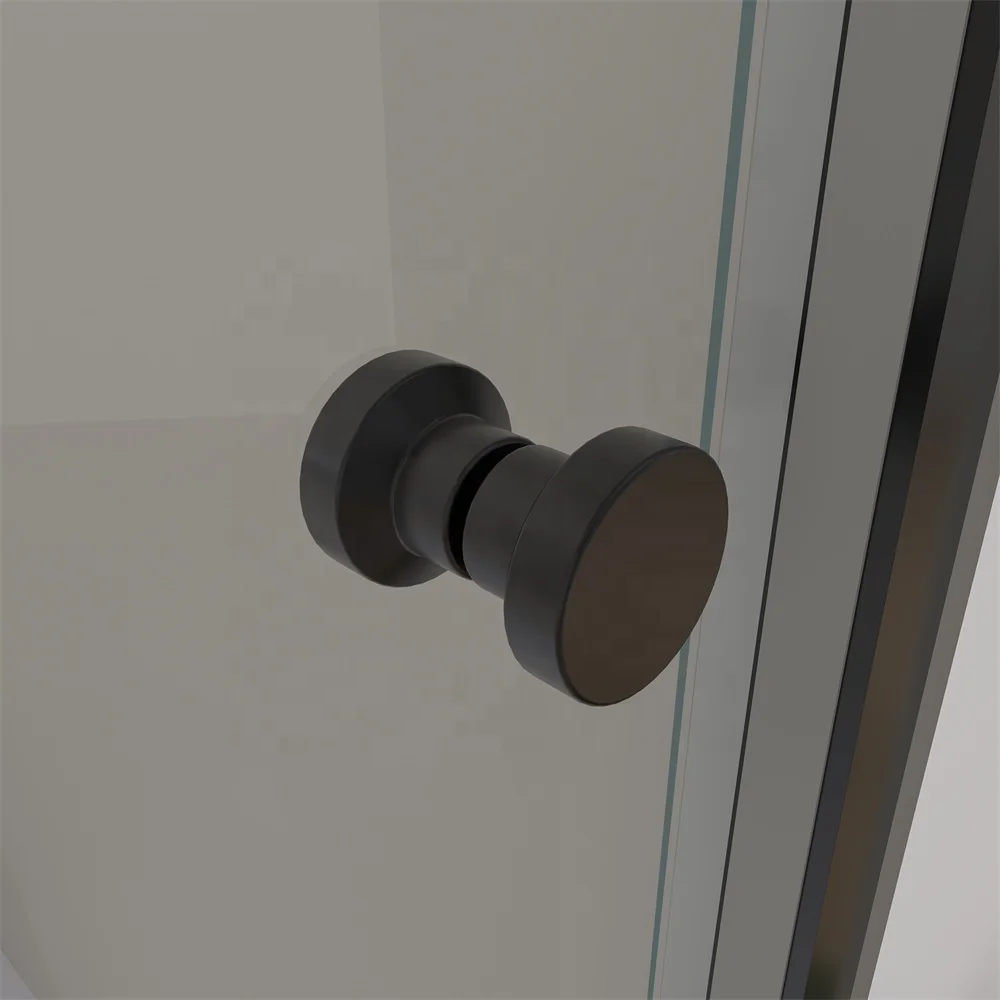 2023 New Design Chrome Black Framed Sliding Door Shower Cabin Safety Glass Bathroom Shower Enclosure Shower Room
