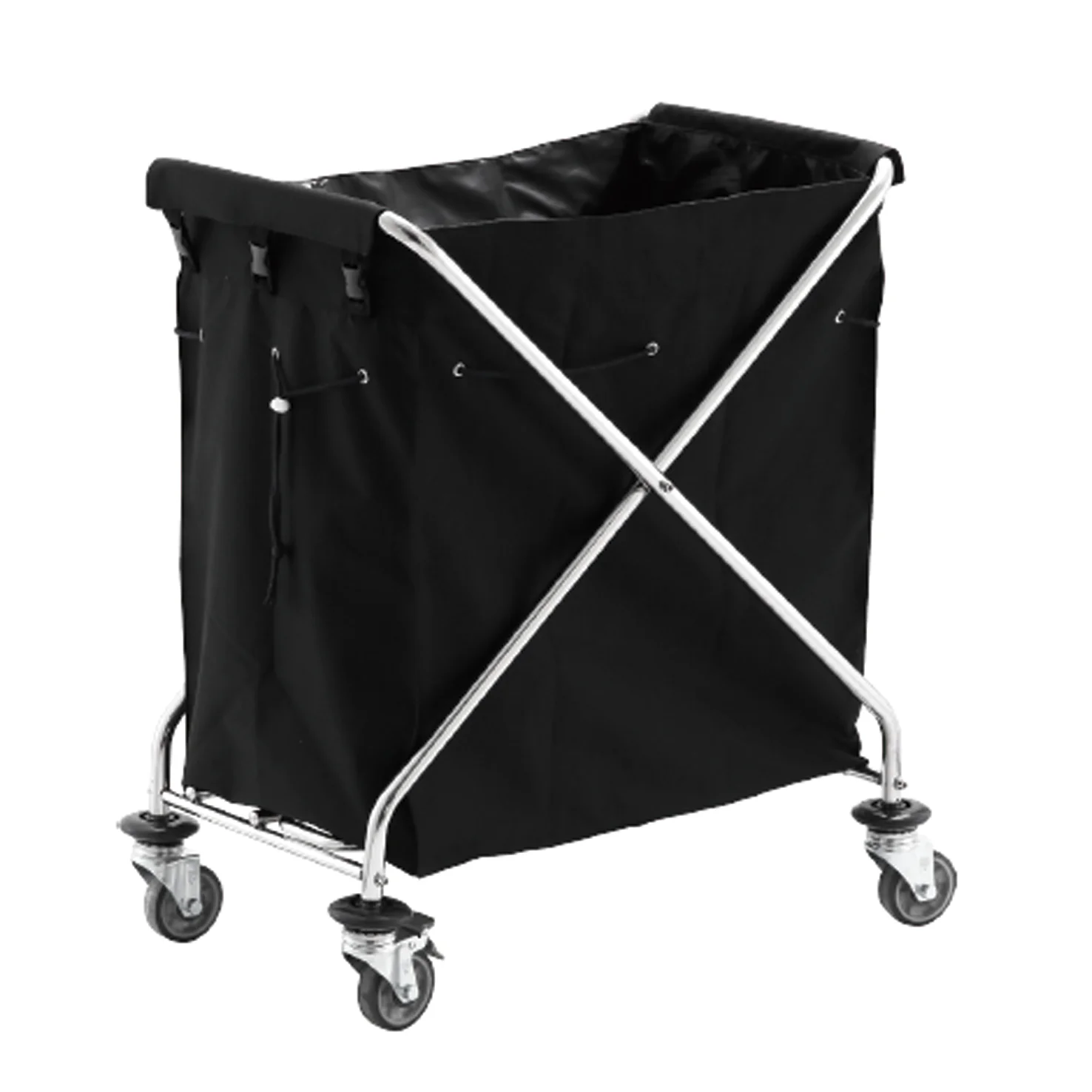 
Folding Utility Service Carts Storage Trolley, Linen Car with Universal Wheel for Hotel/Lobby 