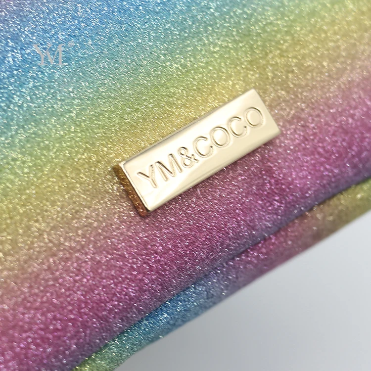 PVC leather cosmetic bags triangle oem colorful small pouch make up bag for women