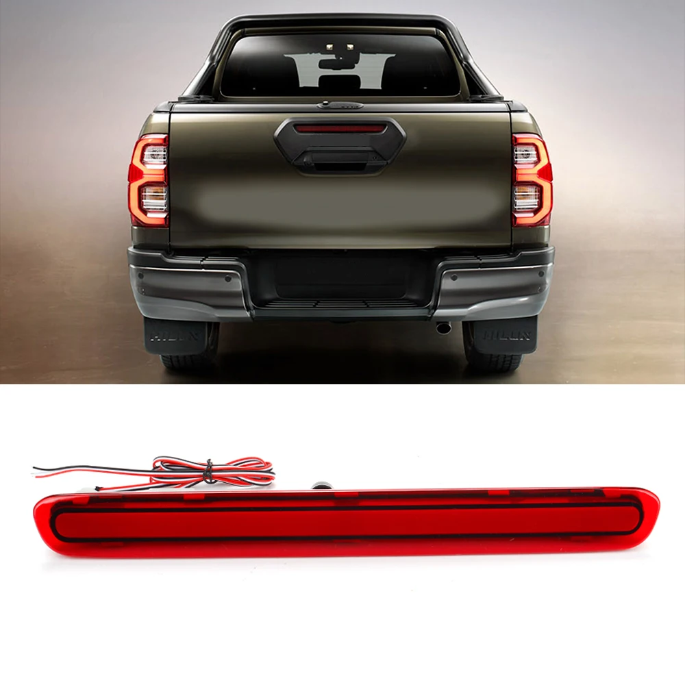 Новинка, 12 В, красный светоотражатель для заднего бампера Hilux, автомобильный предупреждающий фонарь, стоп-сигнал для торможения с поворотником