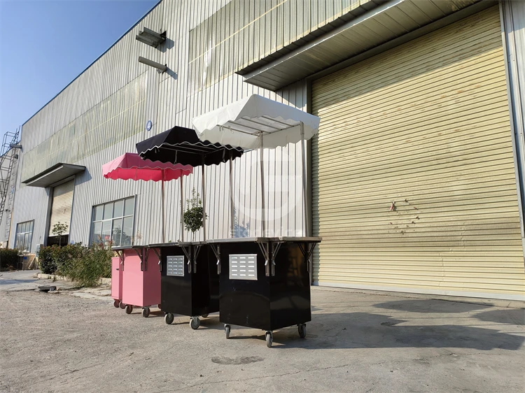 Portable lowest price ice cream cart hand push food Popsicle mini trolley cooler cart ice cream car