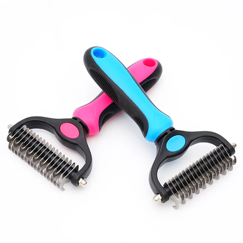 Pet Hair Comb removal  for Dogs Cat Fur Trimming Pet Dematting Comb  For matted Long Hair Curly Pet fur brush