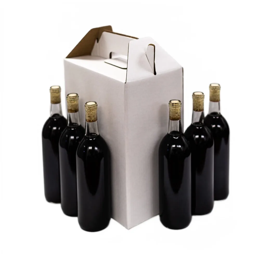 Factory Custom Logo Printing Corrugated Paper Wine Box Beer Packaging Carton 6 Bottle Wine Box