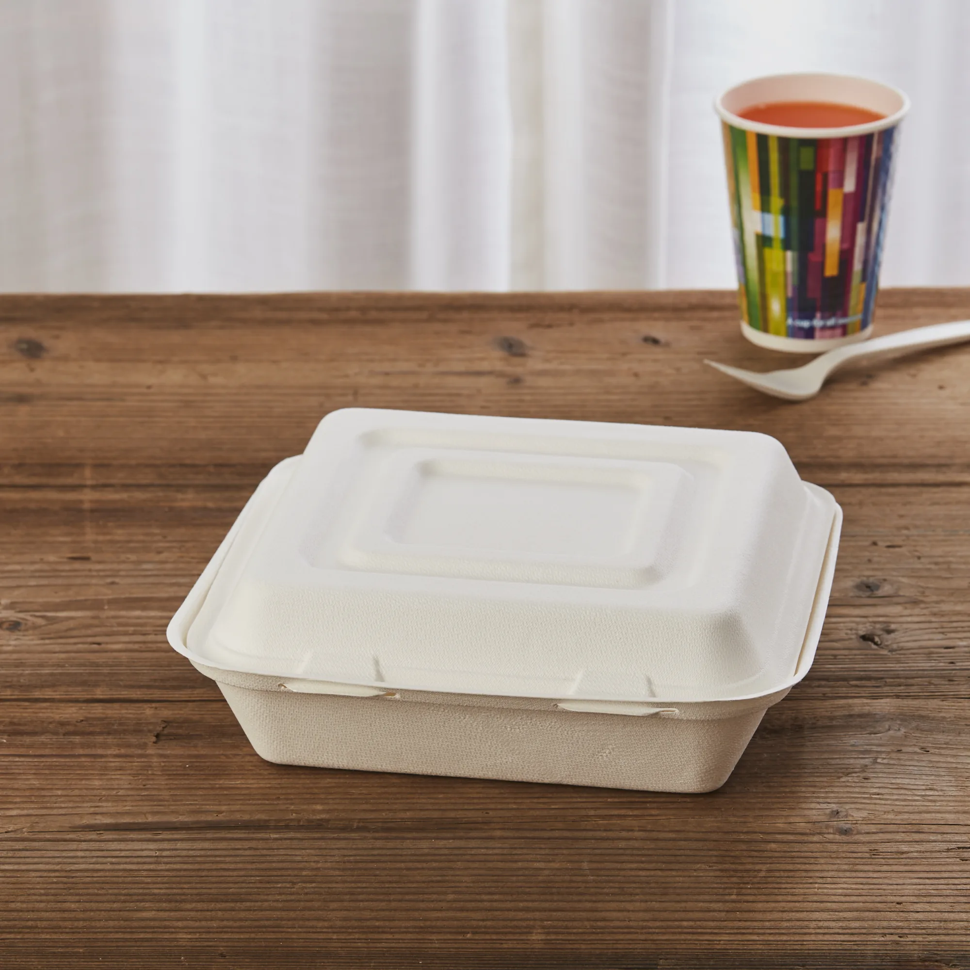 3 Compartment Takeaway Food Compartment Container Biodegradable