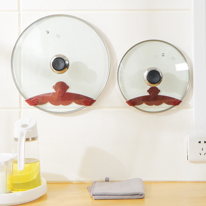 Kitchen Tools & Gadgets Cute Cartoon Animal Shaped Luxury Creative Kitchen Accessories Wall-Mounted Pot Lid Rest holder