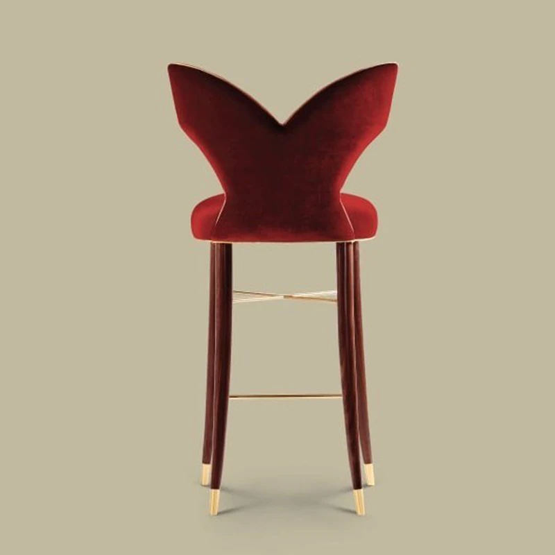 Luxury Bar Chairs Modern Kitchen Leather Velvet Bar  stool Counter Height Chairs for Kitchen