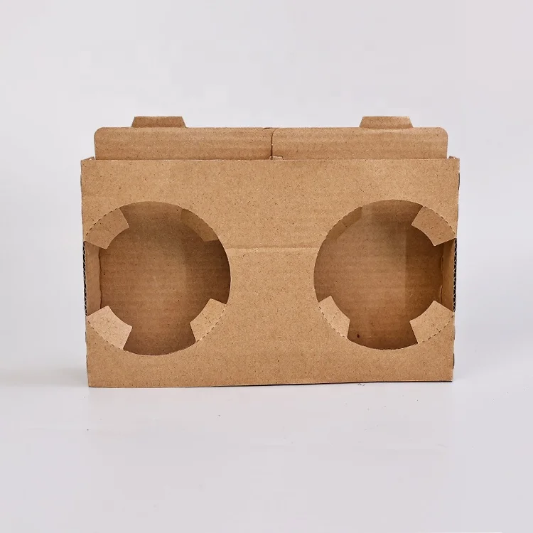 Customized  Disposable Customized Kraft Take Away Drink Eco Paper Coffee Cardboard Cup Holders Carrier Packing