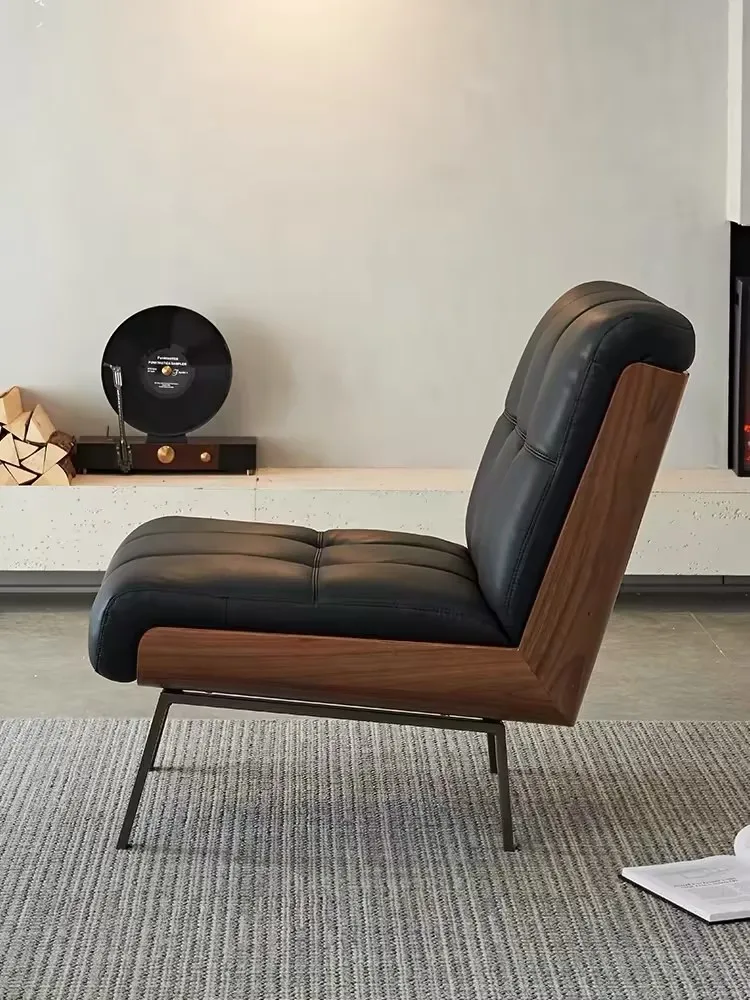 Light Luxury Solid Wood Lazy Sofa Chair for Living Room Bedroom Balcony or Hotel Leisure Style for Outdoor Use