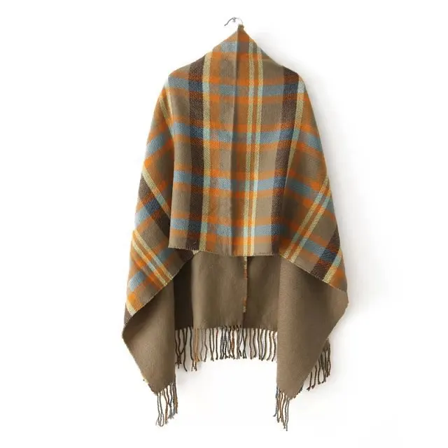 N125 2019 Autumn Winter Shawl Scarf with with hat Horn Button National Style Warm Wool Shawls for women