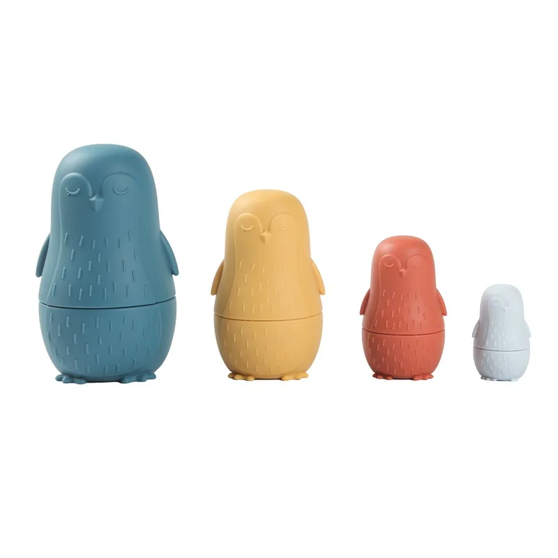 Baby Children Puzzle Stacking Toys Food Grade Silicone Stacking Russian Sets Of Dolls Toys