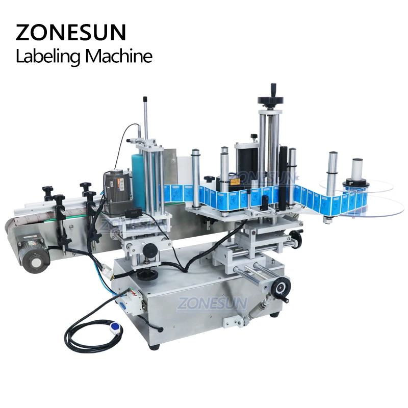 ZONESUN TB-500A Настольный этикетировщик для бутылок с водой двусторонний автоматический этикетировочный