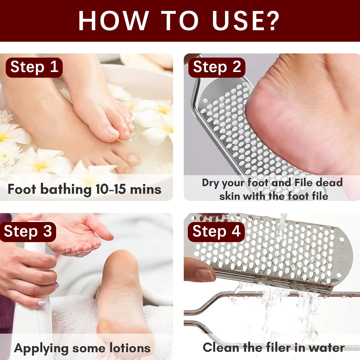 ZRKGEL Professional  Feet Callus Remover Pedicure Stainless Steel Foot File Replacement Metal for foot care nail salon
