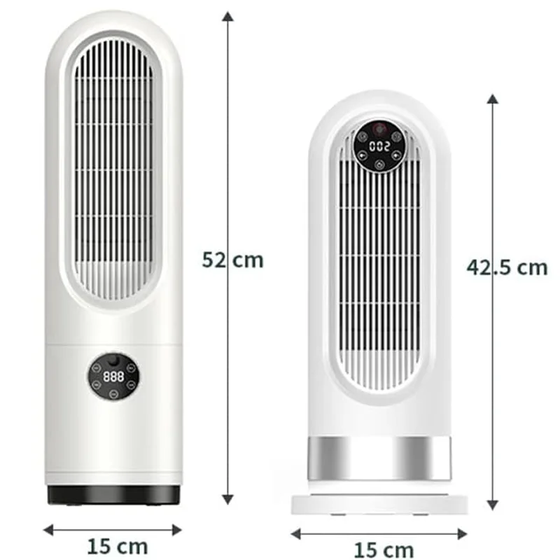 Household PTC Ceramic Electric Heater Fan with Timer and Remote Control