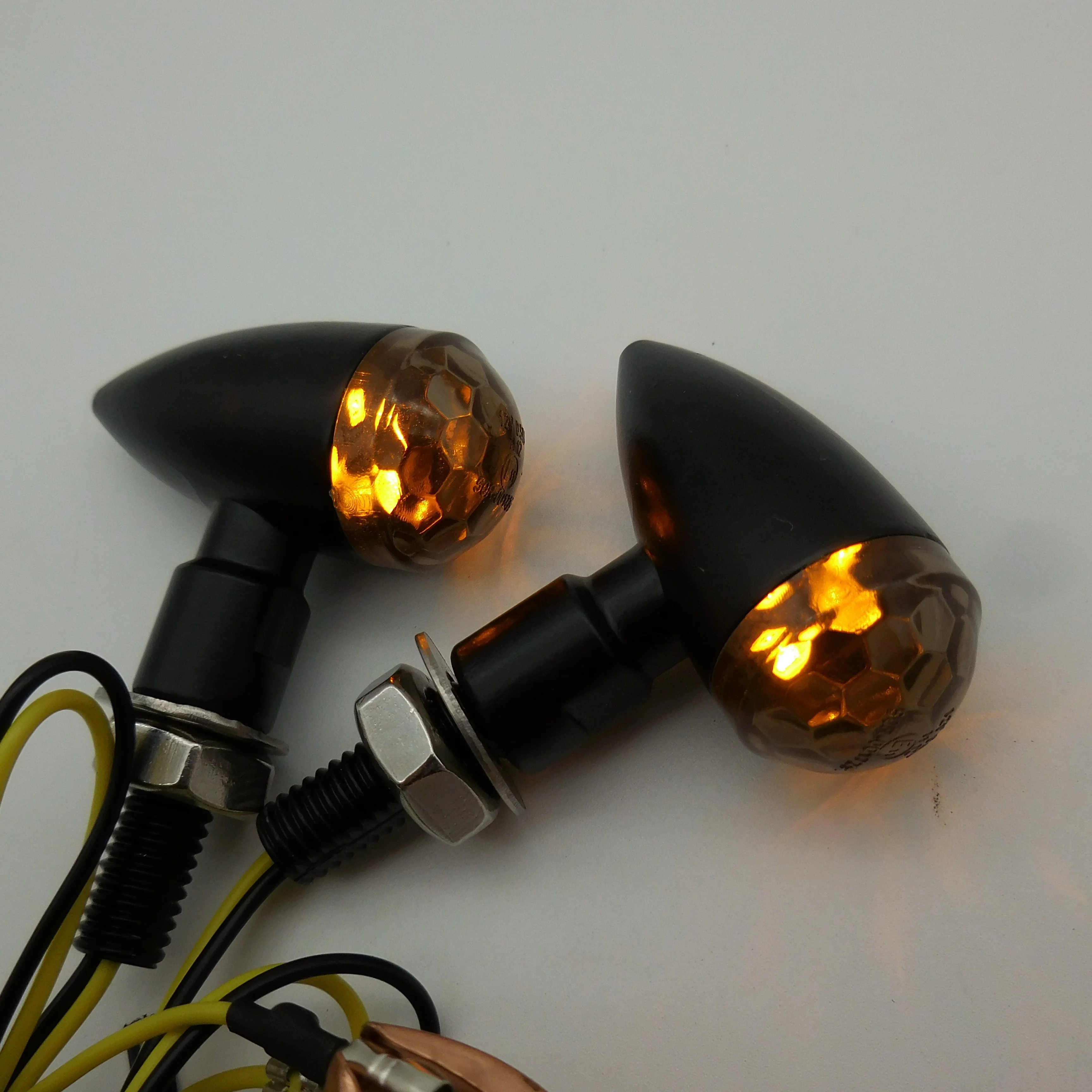 Bullet Motorcycle Turn Signal LED Light Indicator Blinker Amber Smoke Lens Turn Lamp For Scooter Motorbike