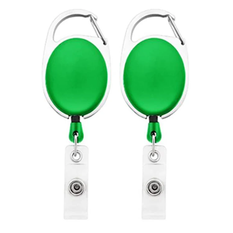 Durable Carabiner Retractable Badge Reel With Back Clip Key Ring ID Card Yoyo Badge Holder Keychain