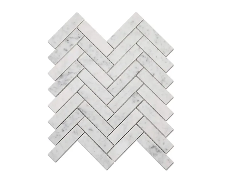 For Wall and Floor Paving Natural Stone White Marble Herringbone Mosaic Fishbone Shape Mosaic Tile