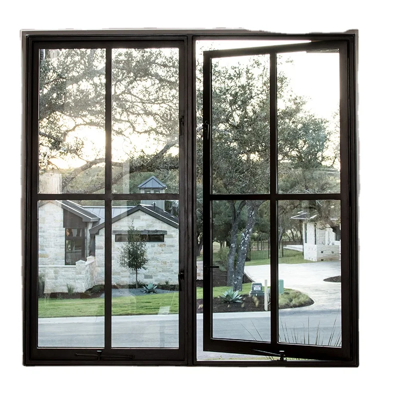 New Design High Quality Water Proof Black Aluminum Casement Windows for House