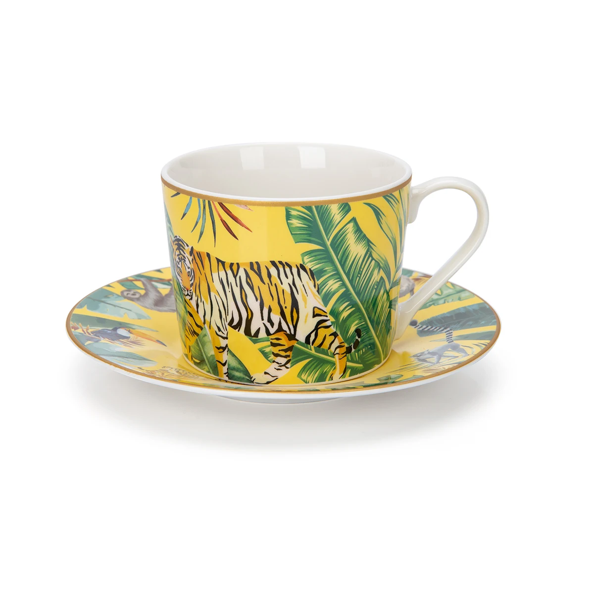 ethiopian modern animal tiger set of ceramic espresso coffee china tea set cup and saucer