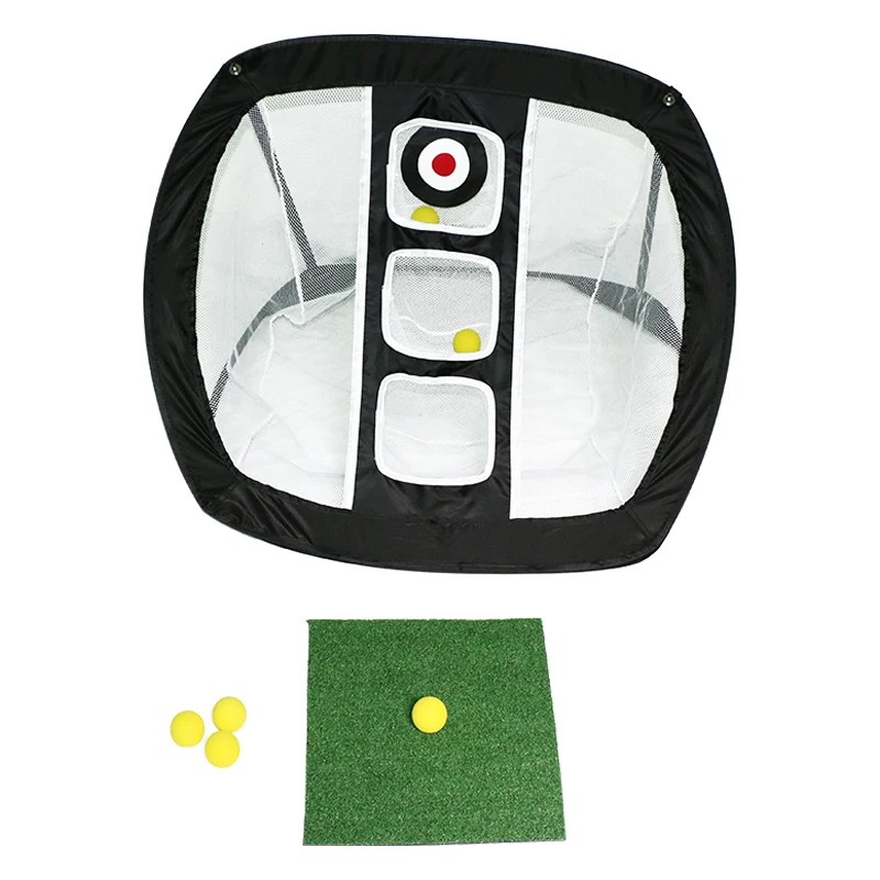 Golf Chipping Net Outdoor Indoor Golfing Target Accessories and Backyard Practice Swing Game with 12 Foam Practice Balls