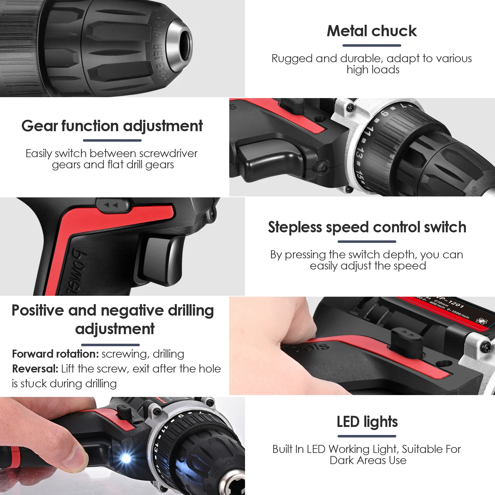 Airpump Mini Tyre Inflator Portable Air Compressor with Cordless Drill Electric Drill Kit