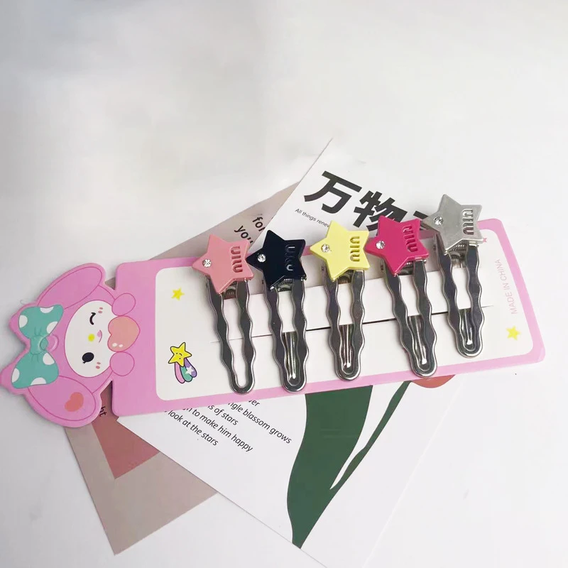 Wholesale Custom Y2k Style Star Metal Hair Clips Children Hair Accessories Cute Hair Clips for Girls