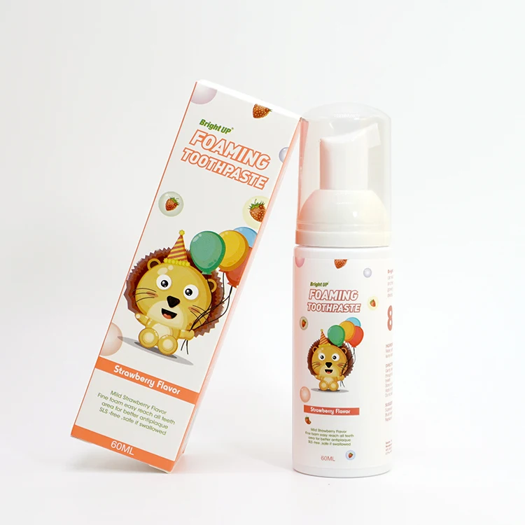 50ml mousse swallowable teeth mothproof strawberry oral cleaning foaming whitening liquid kids toothpaste