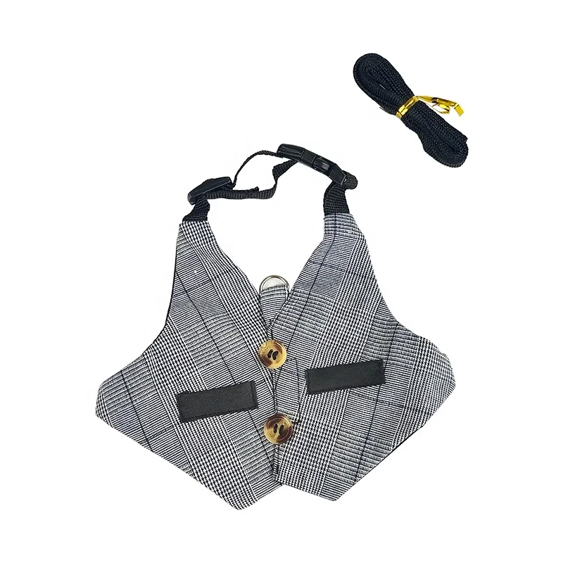 Filhome Adjustable Rabbit Bunny Harness and Leash Set, Rabbit Bunny Clothes Outfit for Ferret Guinea Pig Rabbit Bunny Hamster