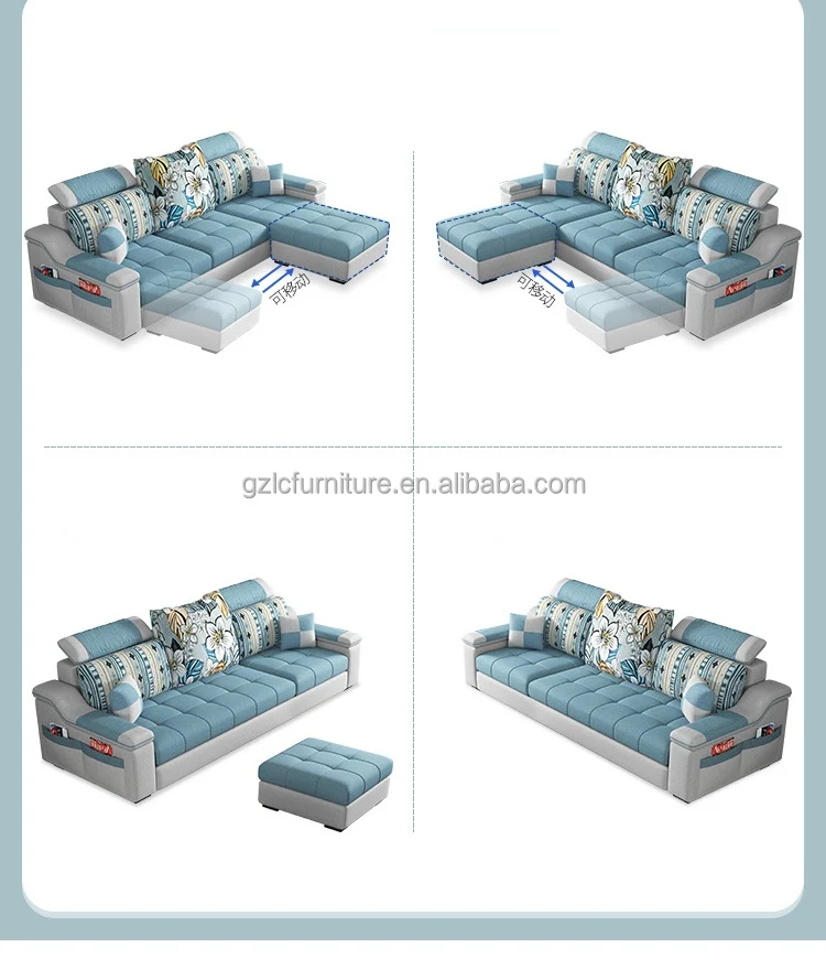 Hot sales Italian High Quality Fabric Sofa Set Multi-Functional Modern L-Shaped for Living Room Simple Design Couch Manufacturer
