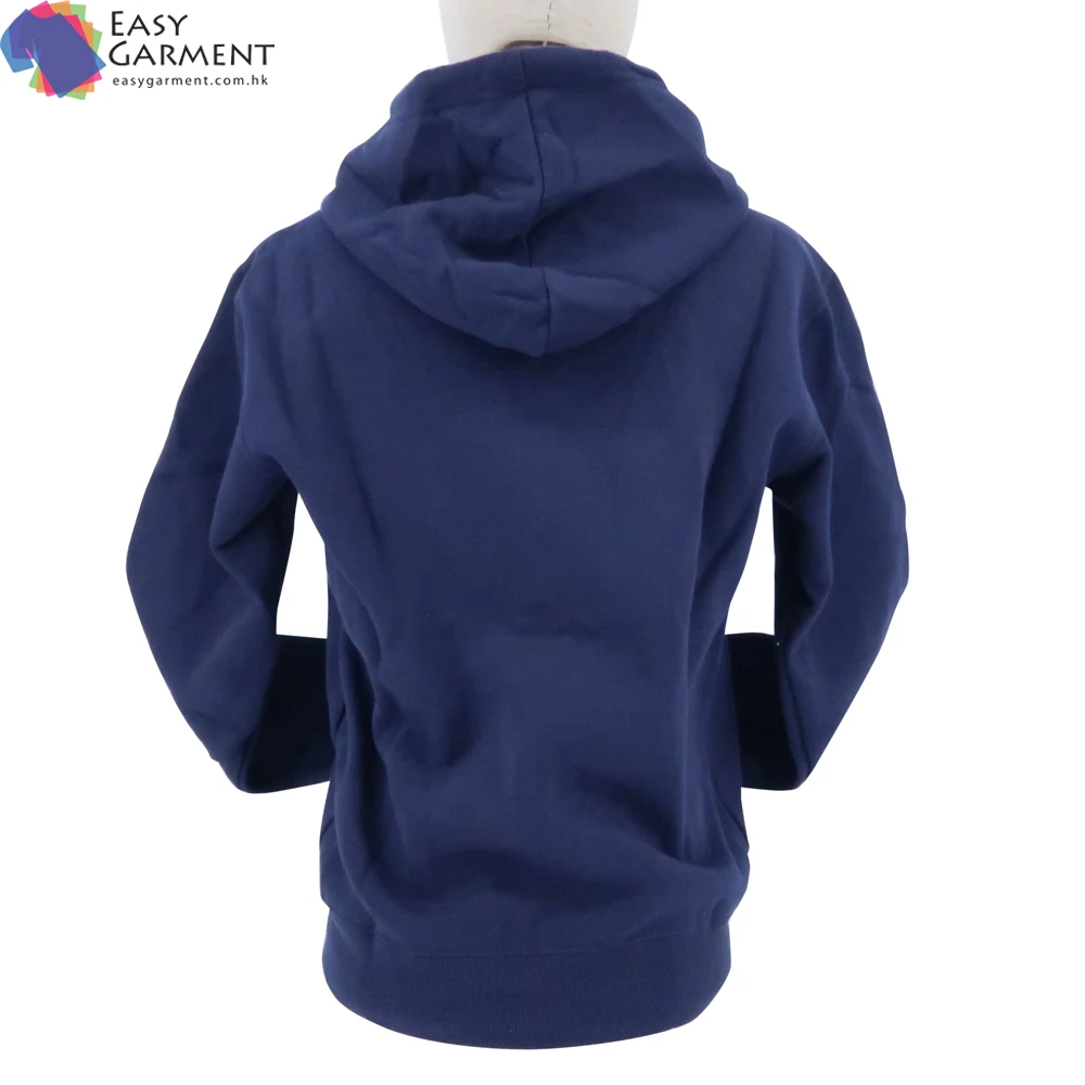 Newest fashion design EU size full Print 360g navy blue hemp Breathable zip throught hoodie for boy