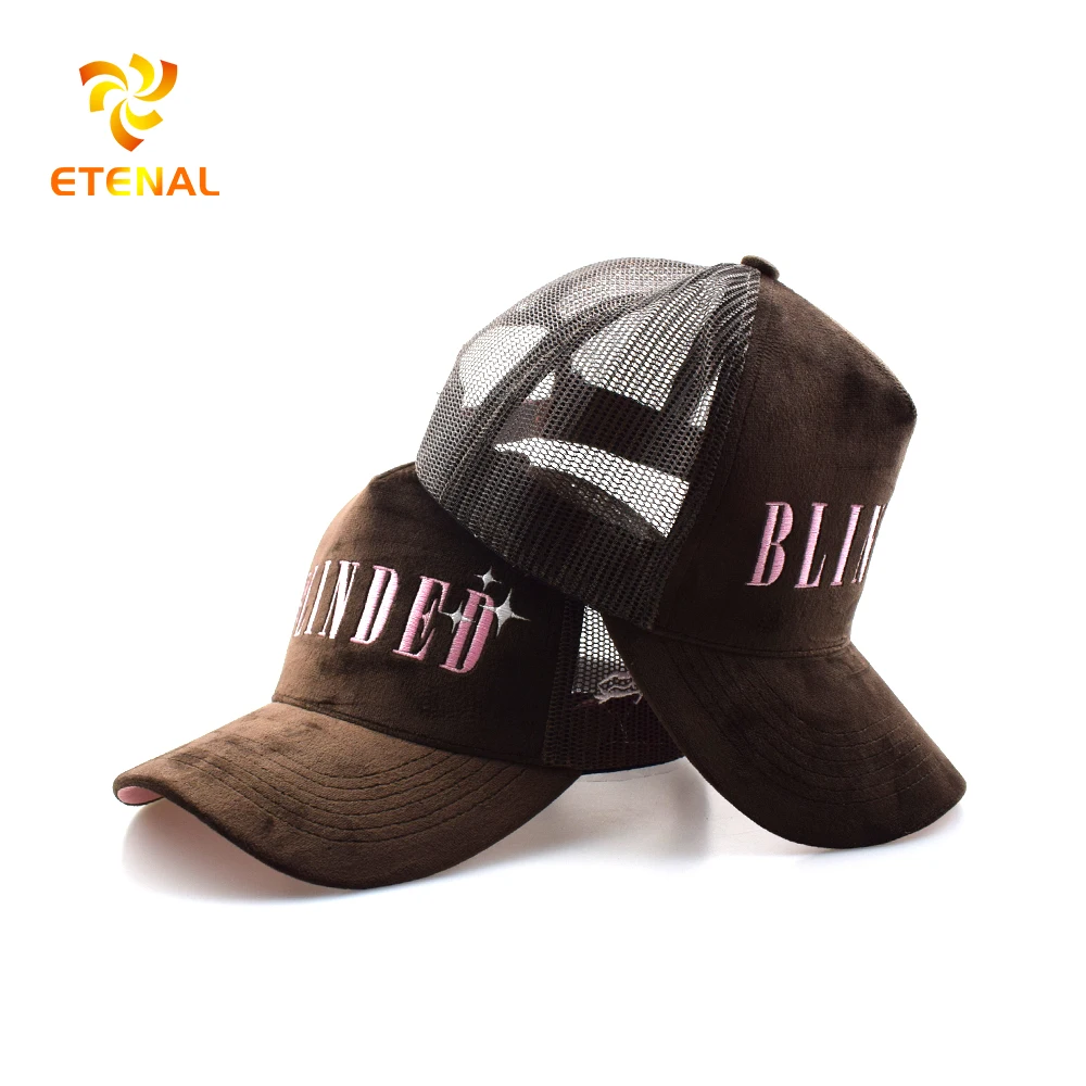 Custom embroidery logo soft velvet trucker cap