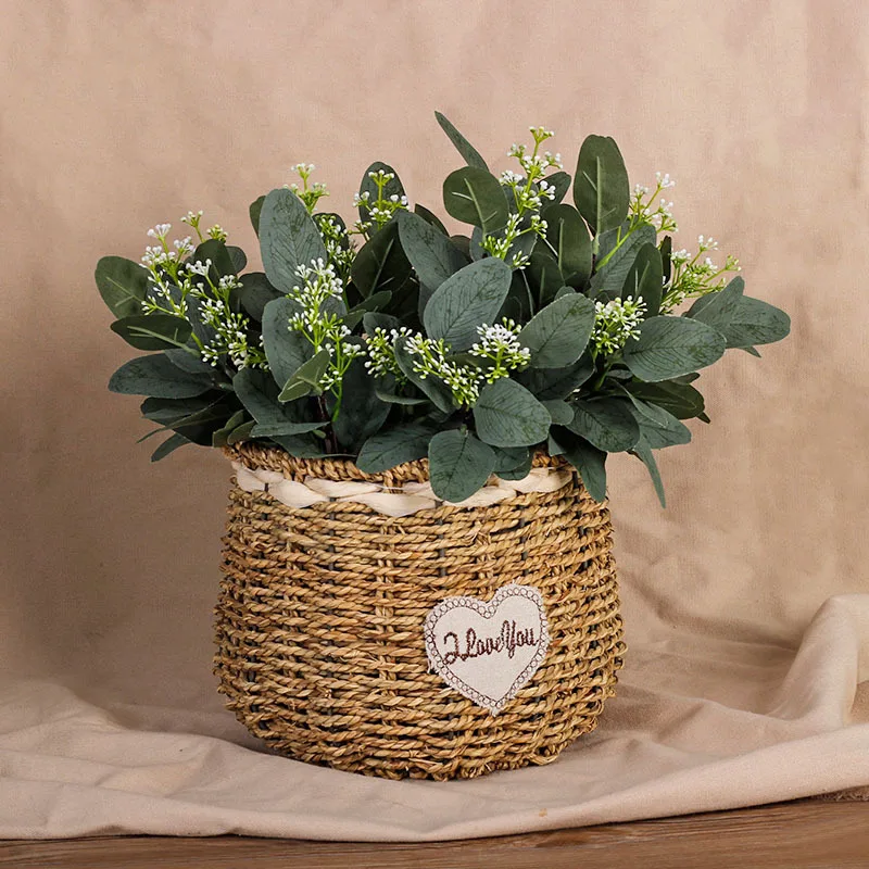 DREA Eucalyptus Stems Bulk Silver Dollar Artificial Greenery Leaves Stems Plant Branches for Wedding home Table Decoration