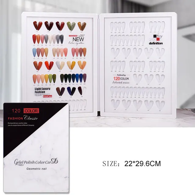 Professional Acrylic Nail Gel Polish Display Card Book60/ 80/100/120/160/180 Color Board Chart Nail Display Book