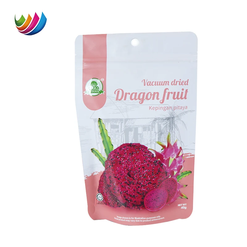 Custom Printed Resealable Bags Food Grade Mylar Stand Up Pouch Freeze Dried Fruit Food Packaging Zipper Bag Bags For Snack
