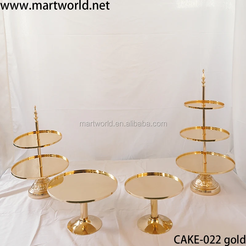metal 3-tier gold cup cake dessert stand set for wedding cake table pedestal decoration birthday party shower candy bar(cake-022