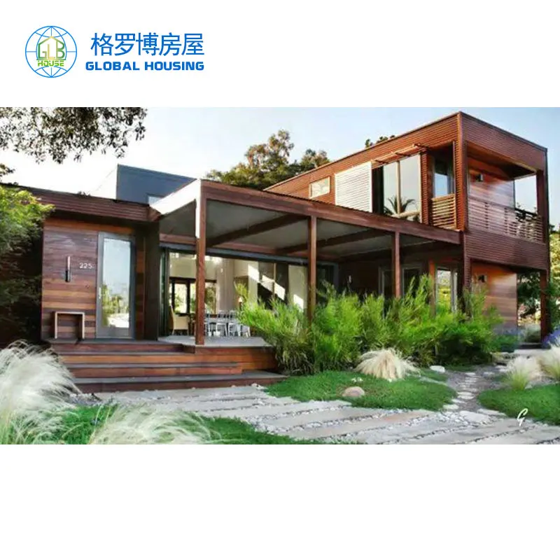 modern low beach small wall panel for prefab villa house pre fabricated house garden modular house malaysia
