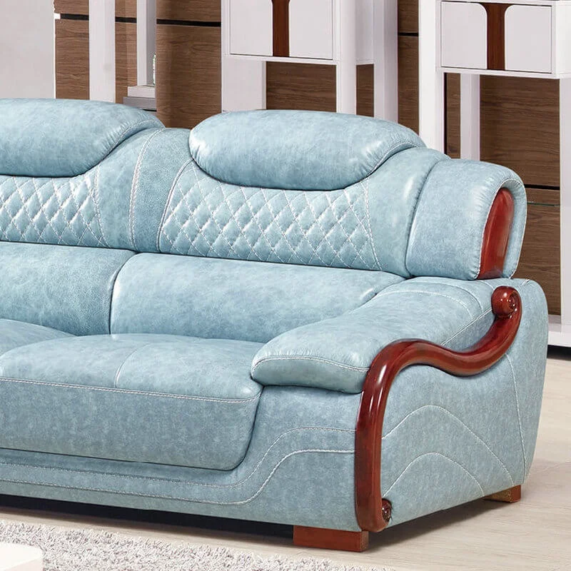  Blue color luxury wholesaler price godrej sofa set design L shape