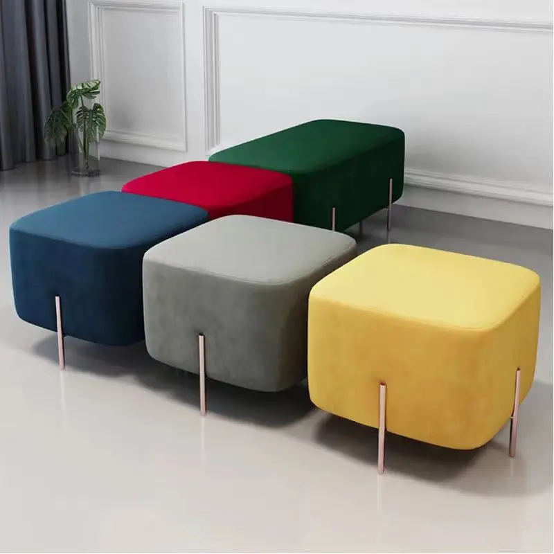 Creative entry velvet small stool clothing rack shoe store rest shoe stool network red fashion simple square sofa stool