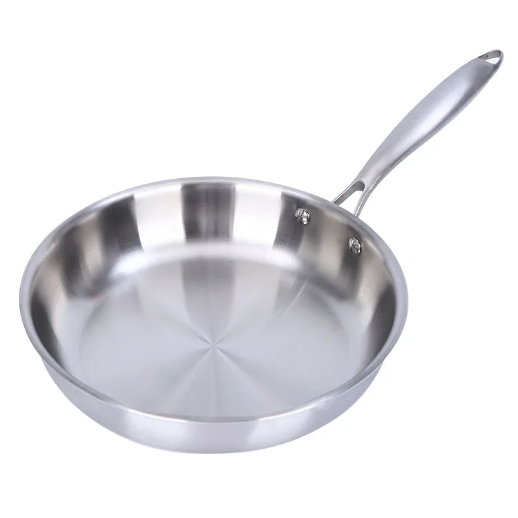 26/28/30/32cm non-coating pan thickened Triply 304 stainless steel non stick Frying Pan with pot cover