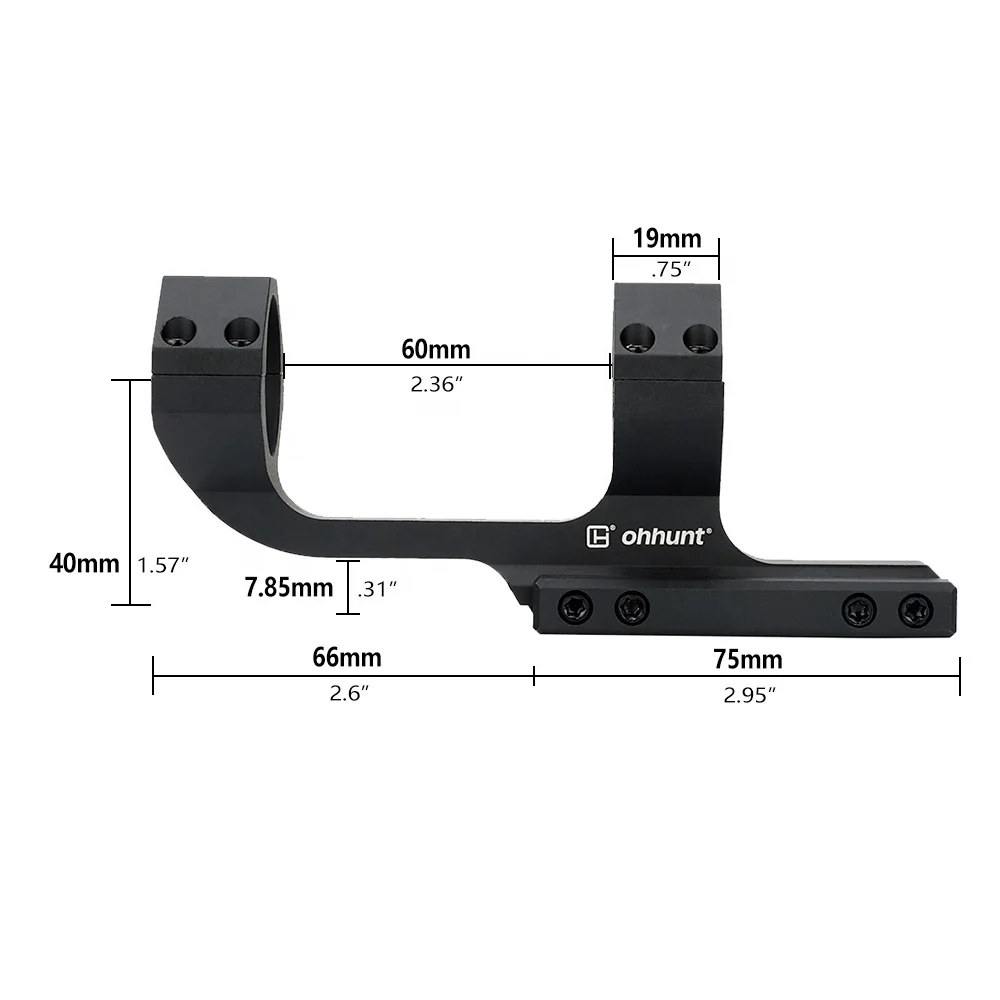 Ohhunt Medium Profile Black Scope Mount 30MM Tactical Sights Rings Fit 20mm Mount Hunting Accessories